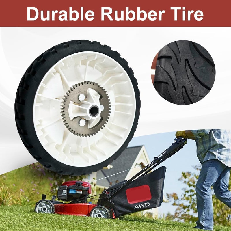 sanbaiyi 2 Pack 8" Wheel Assebmly 137-4835 119-3822 and 2 Pack 131-5399 (15T) Pinion Gear Compatible with Toro 55cm 22in Recycler Lawn Mowers 20332 20333 20334 20337 20372 20373 20374 20955 20958 21762 - Image 4